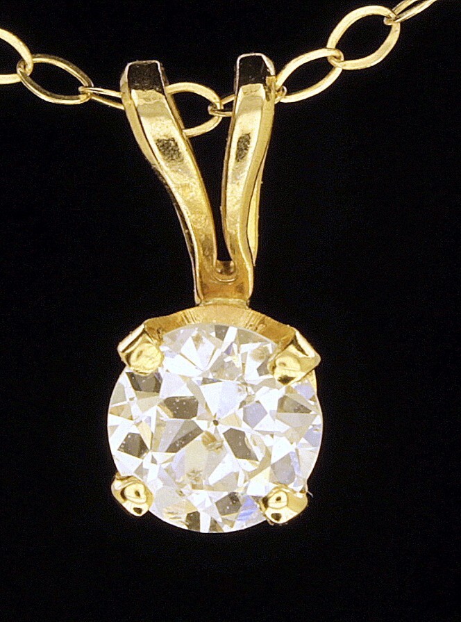 Pendant 14k Y/G 0.3gr Diamond Diameter 4.2mm 0.25ct G.SI-1 #1674