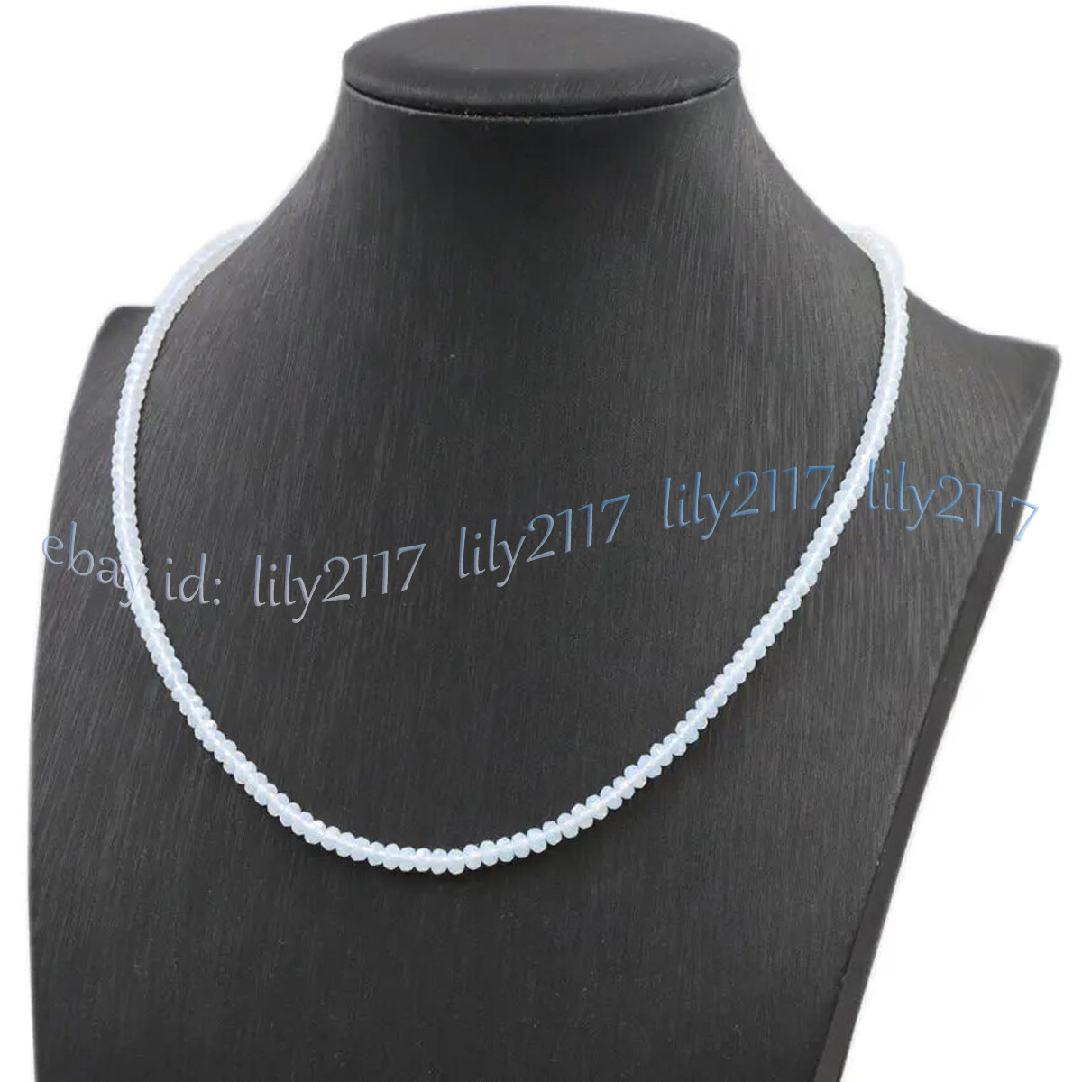 Faceted White Opal Rondelle Gemstone Beads Necklace 14-48 inches 2×4/4×6/5x8mm
