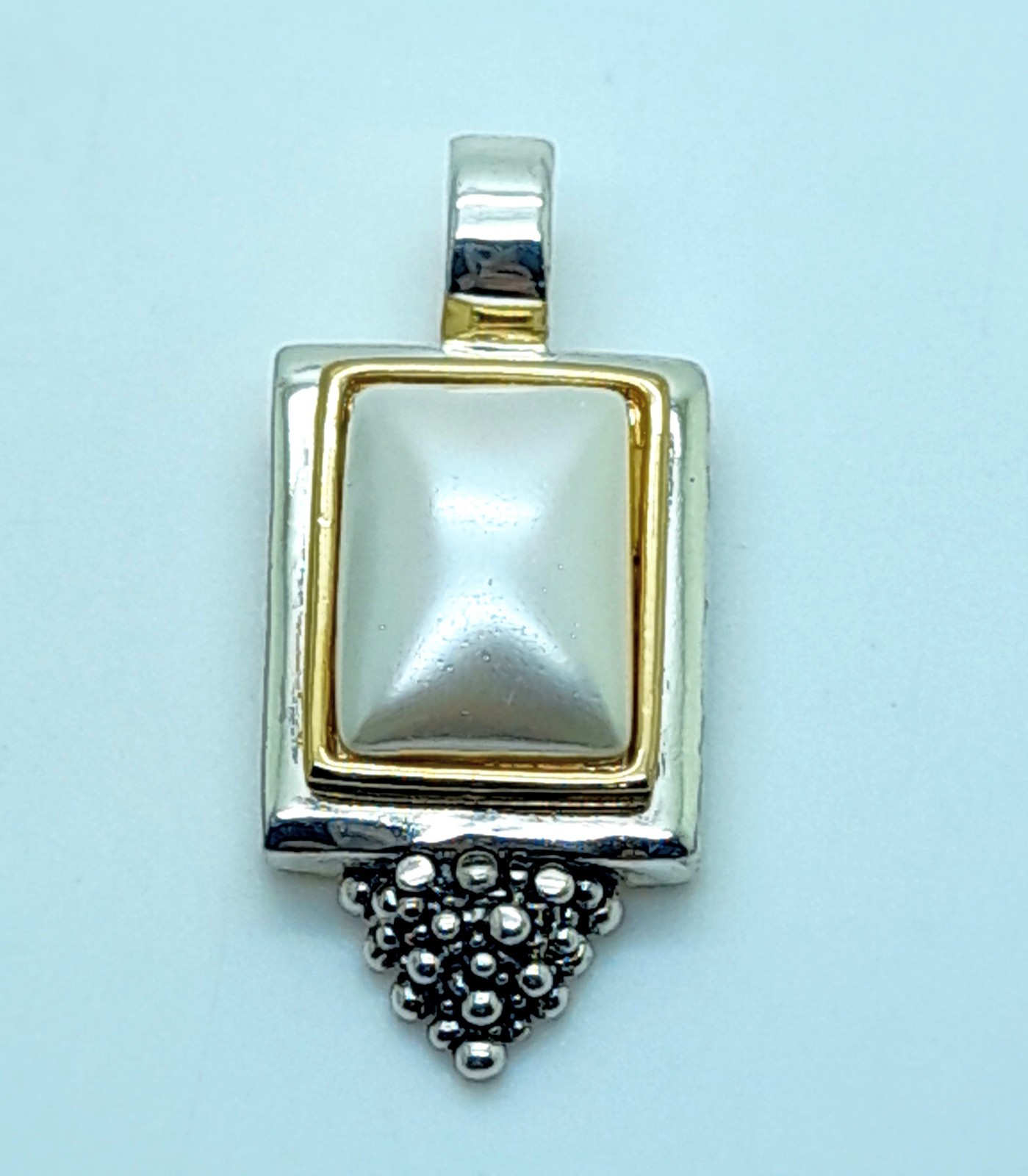 Vintage two tone rectangular Shape cream faux pearl fashion jewelry Pendant