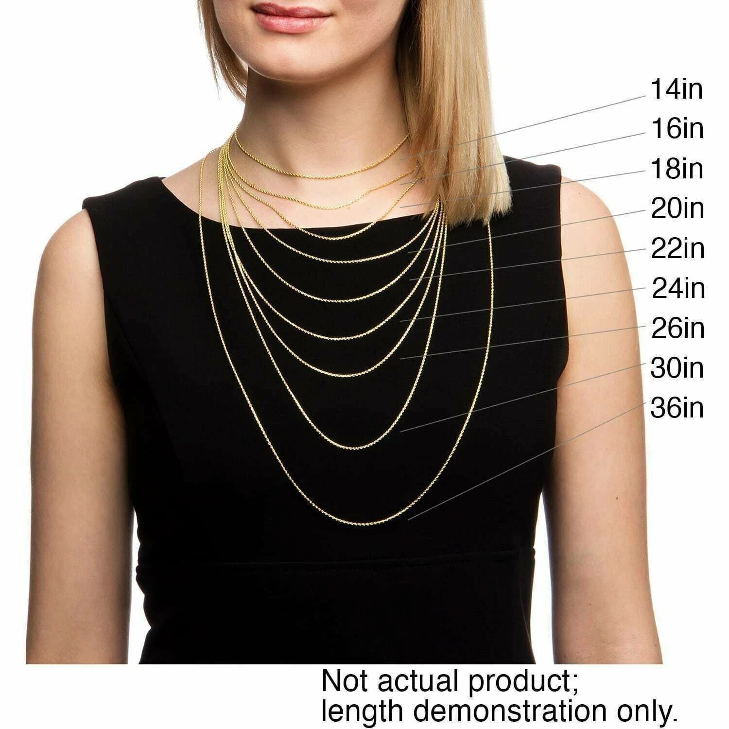 10K Solid Yellow Gold Necklace Gold Rope Chain 16″ 18″ 20″ 22″ 24″ 26″ 28″ 30″