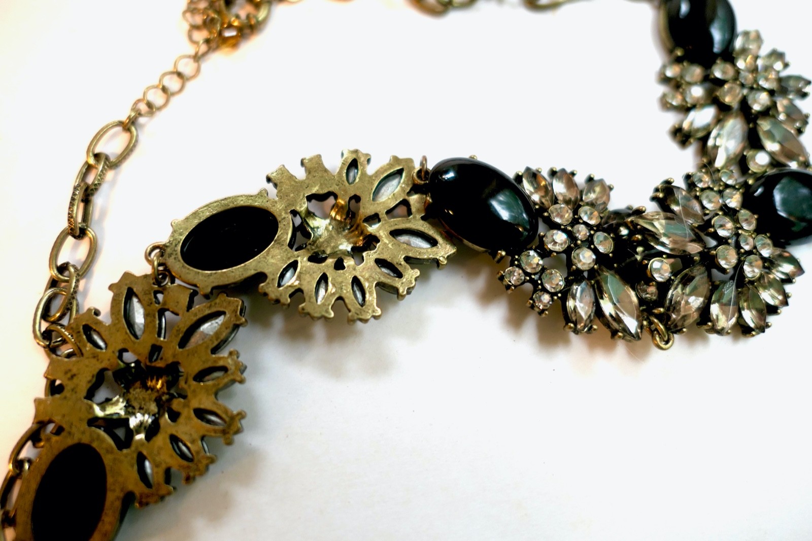 Rhinestone with Black Statement Necklace Chocker