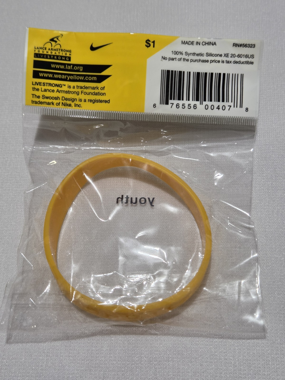 Lot of 15 – Nike Livestrong Bracelet – NEW – (Size XS-M) 7″/180 mm – XS – M