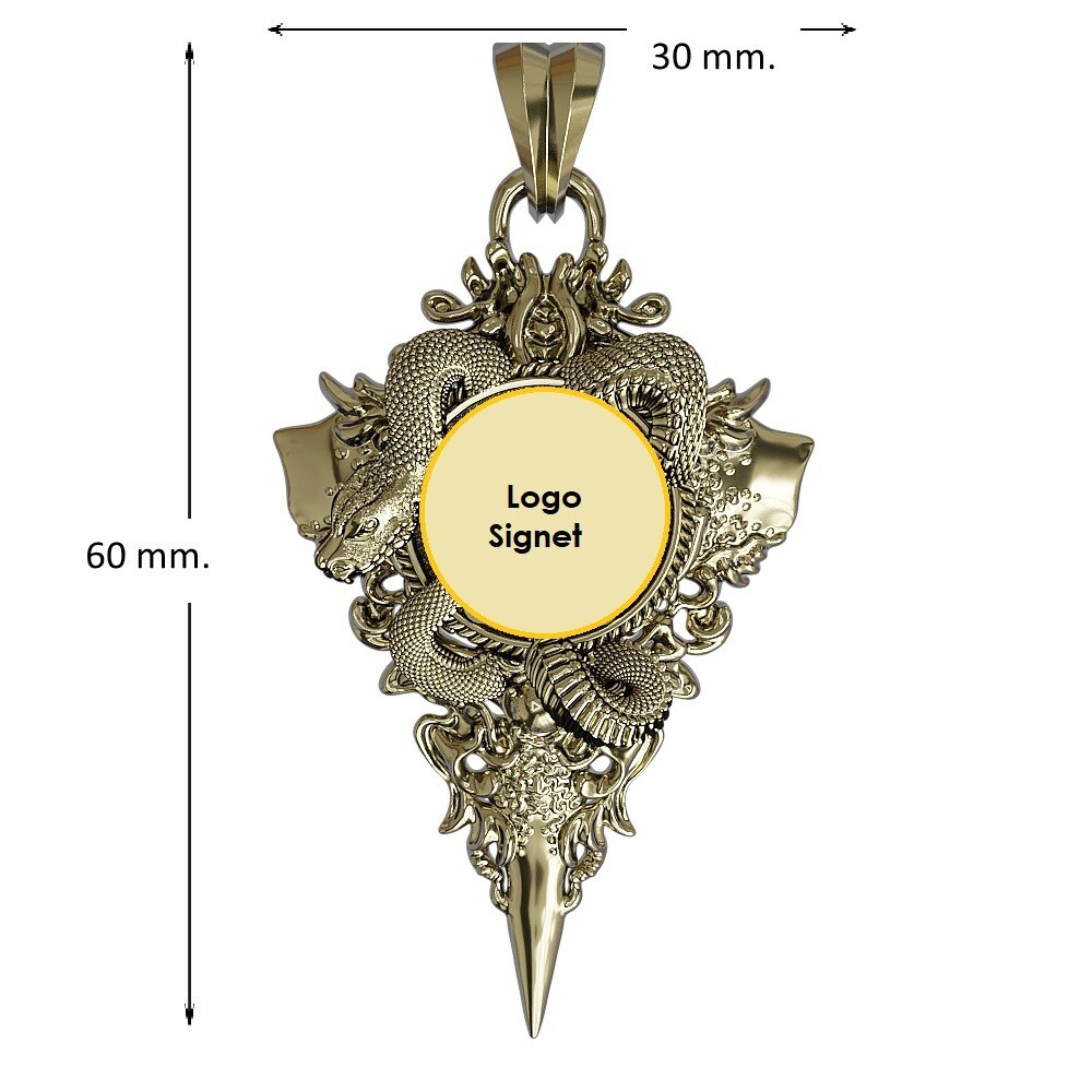 Freemason Masonic Pendant with Snake Master Brass Jewelry