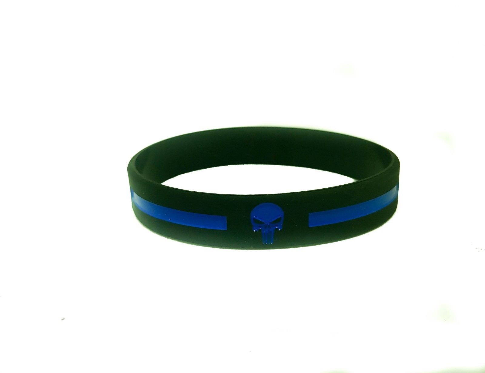 (3) Thin Blue Line Silicone Wristband Police Bracelet Law Enforcement Superheros
