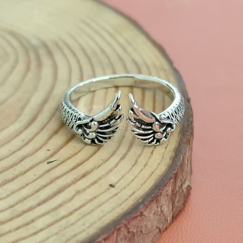 Open Wing Rings 925 Plated Silver Wedding Feather Angel Ring Fashion Jewelry