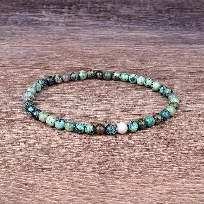 2025HOT Handmade 4mm African Turquoise Beads Bracelet Gift For Women Mother’Day