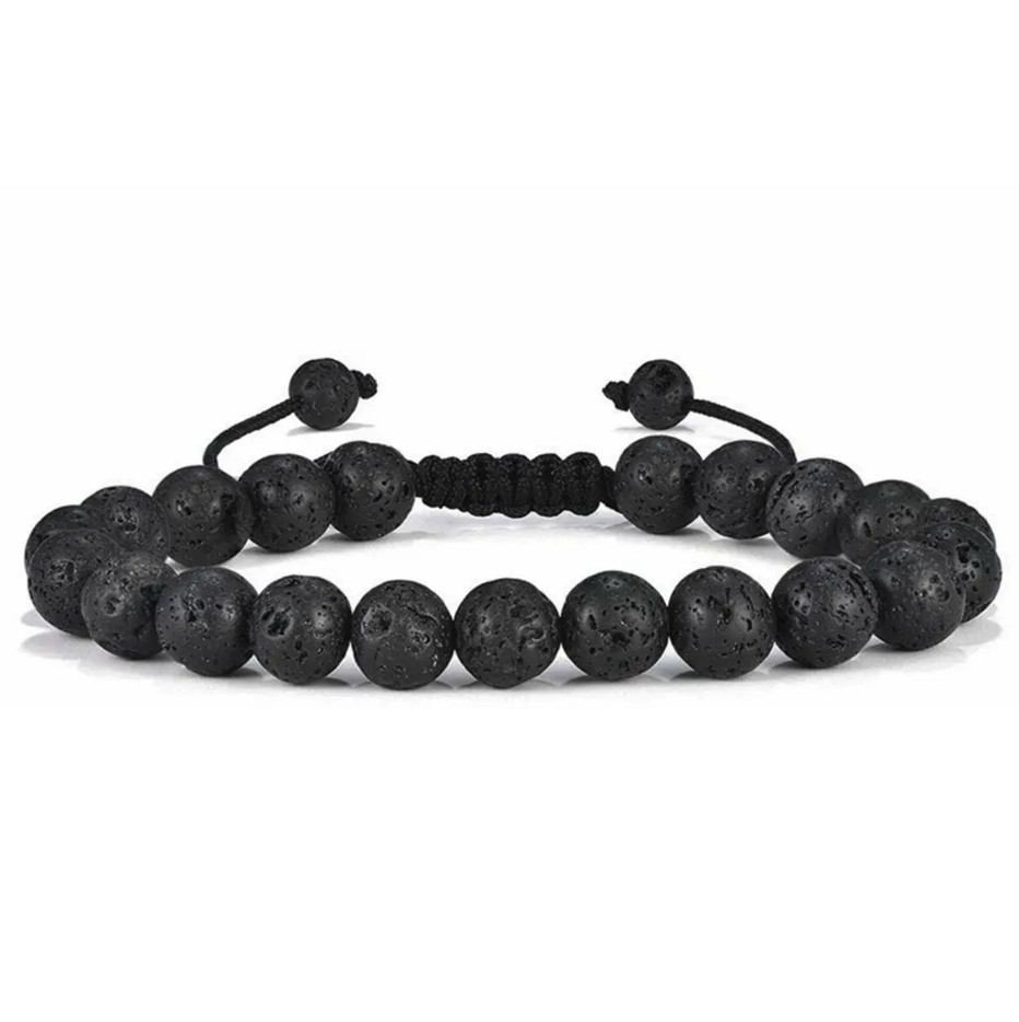 1pc 3 Style 8mm Natural Tiger Eye Lava Rock Handmade Men Bracelet Gift – NEW