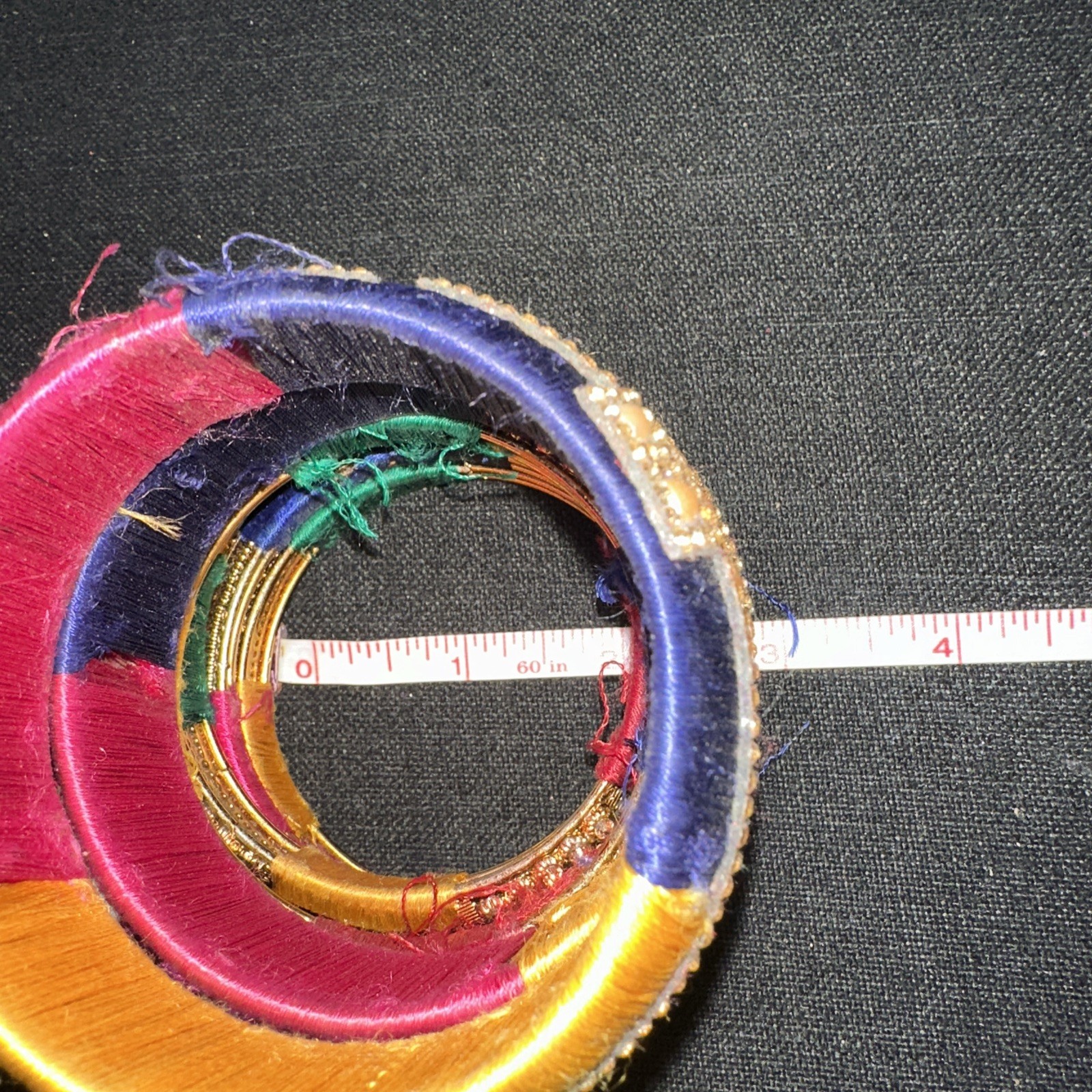 BangleBracelet Multicolor Threaded Set Of 6 – See Pics – Some Thread Damage