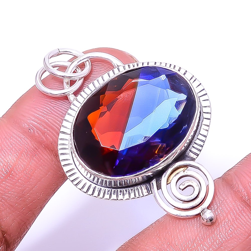 Bi-Colour Tourmaline 925 Sterling Silver Pendant 1.76″, Christmas Gift P20864