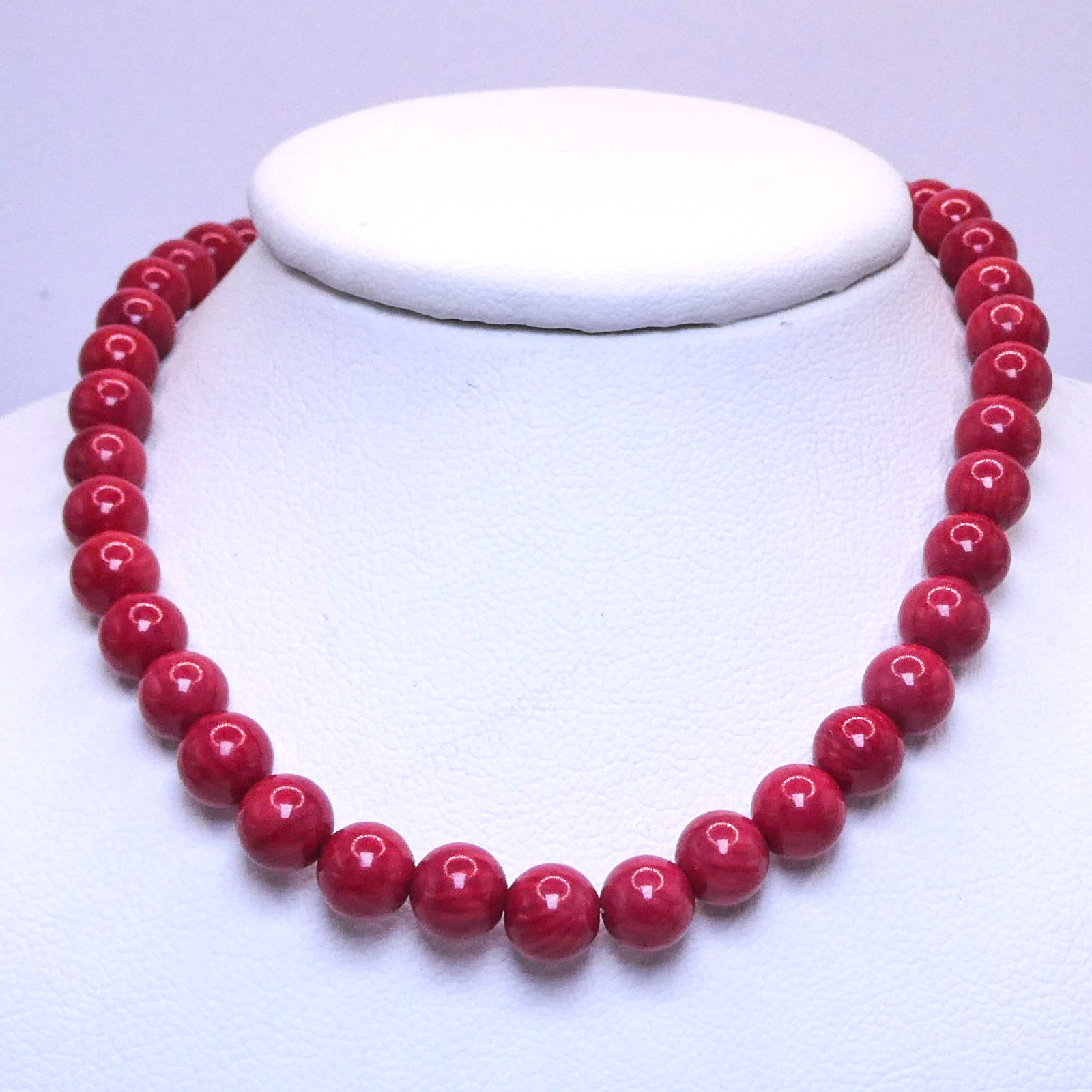 New Red Coral Stackable Beaded 18″ Necklace