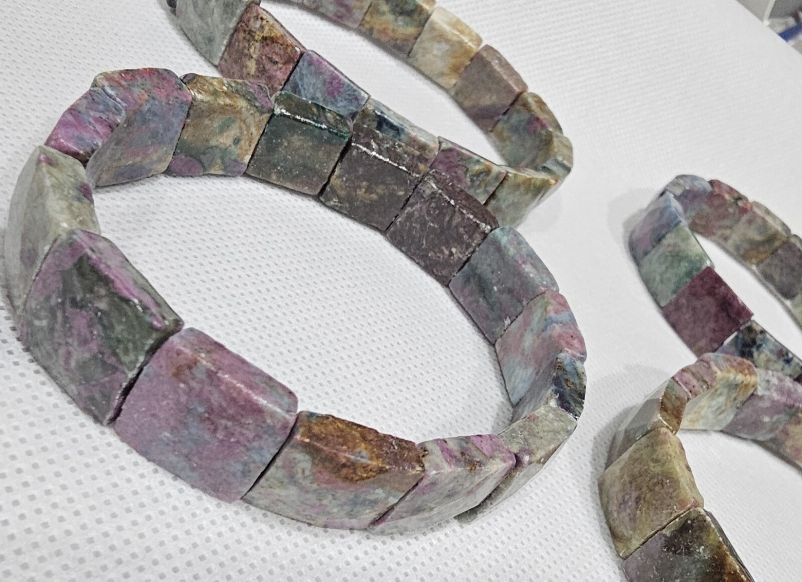 Ruby Kyanite Faceted UV Reactive Bangle 14mm