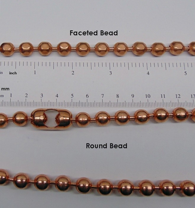 Bulk COPPER BALL CHAIN Statement Size 9.5mm Round + Faceted Bead 5 ft to 25 feet
