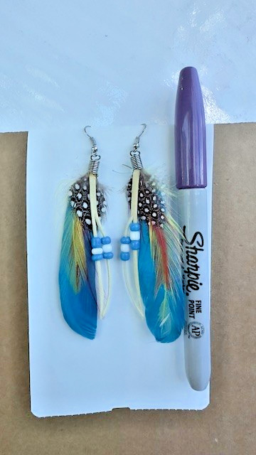 Natural Feather Hook Earring Fashion Jewelry