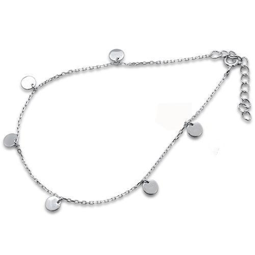 Yellow,Rose,Silver Plain Hammered Disc .925 Sterling Silver Bracelet