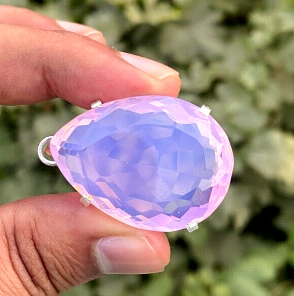 95+ Cts Certified Natural Fire Opal Pear Cut Gemstone Solid 925 Silver Pendant