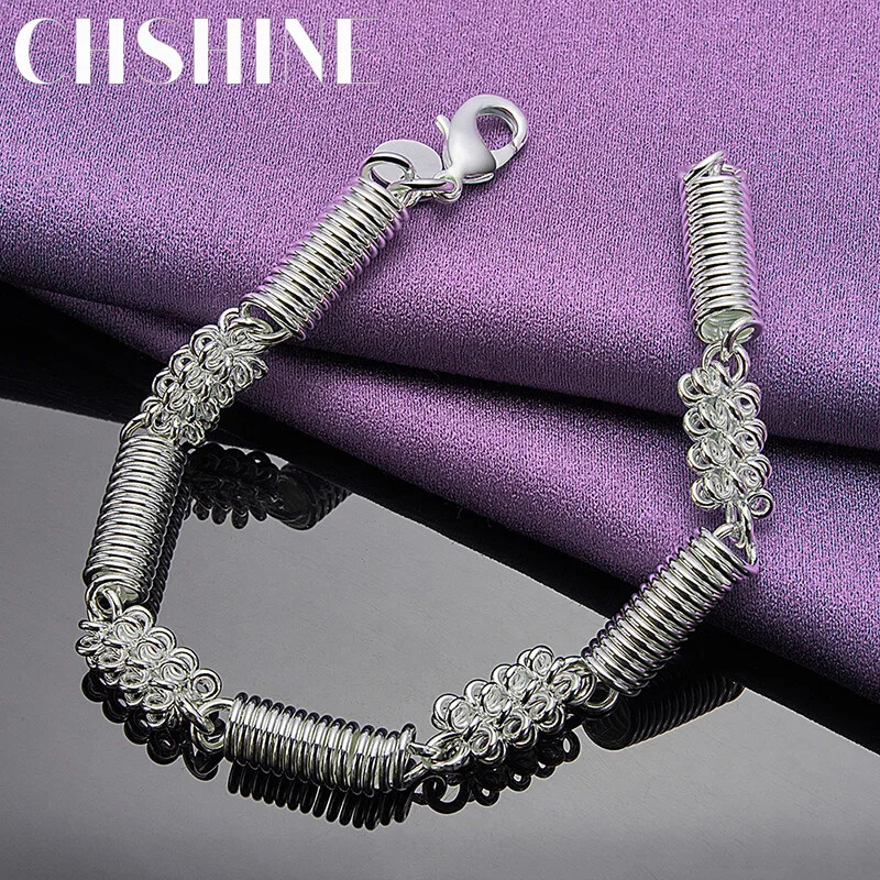 CHSHINE 925 Sterling Silver Spring Bracelet For Women Charm Fine Jewelry