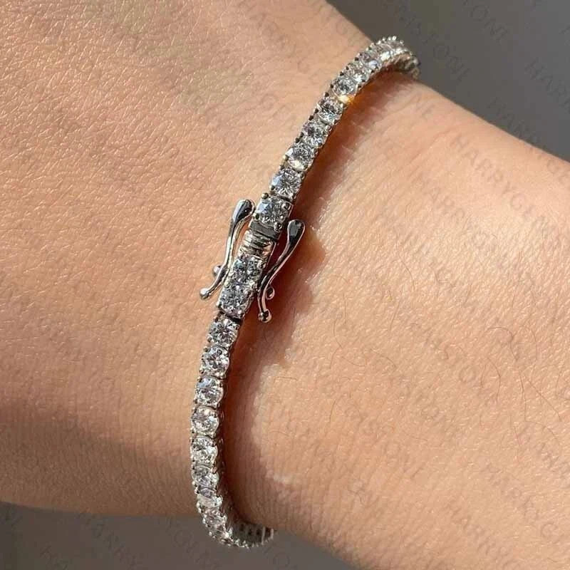 Round Cut 6.0Ct Moissanite Daily Wear Tennis Bracelet in 14K White Gold Plated