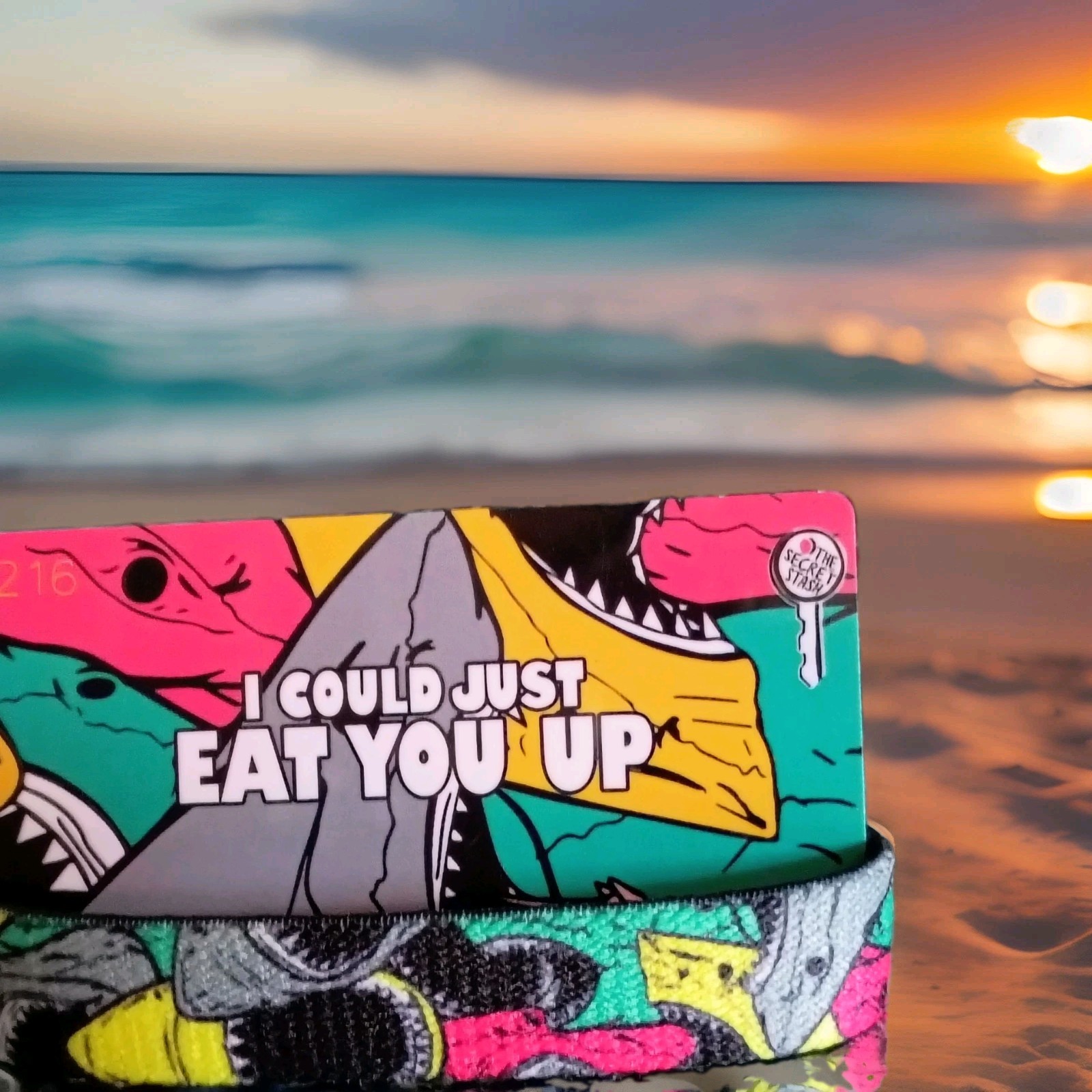 ZOX “I COULD JUST EAT YOU UP” Strap W/ Card. (Size Medium) -Silver