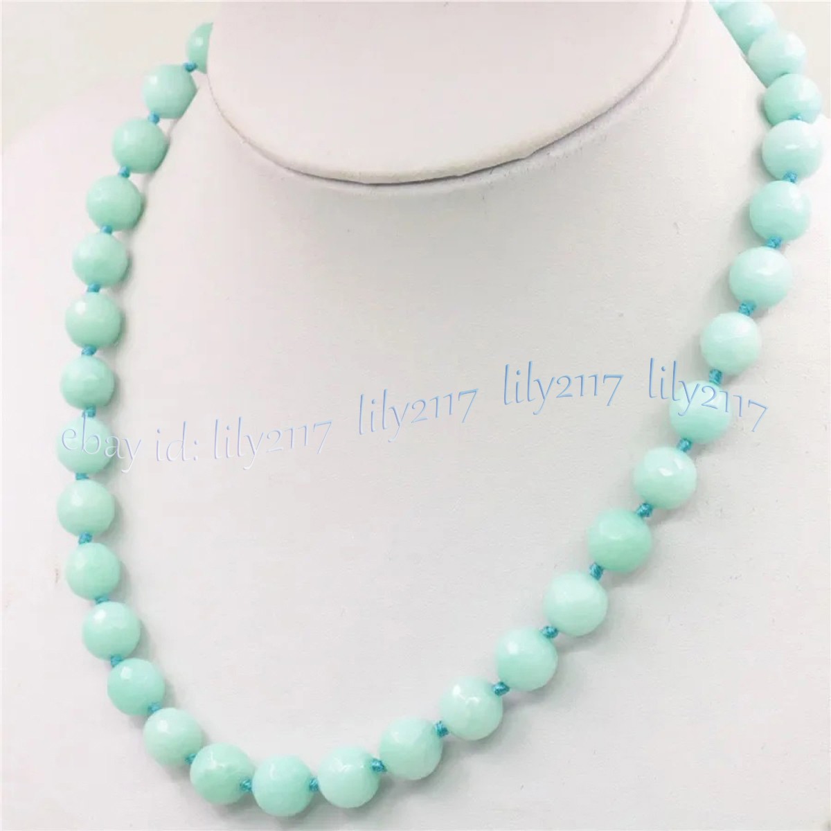 Natural Blue Amazonite Round Gemstone Beads Necklaces 16-48 inch 6/8/10/12/14mm
