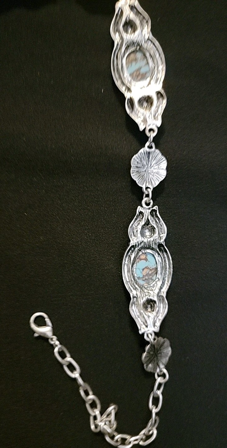 Turquoise Western style necklace Costume Jewelry Turquoise/silver V Neck Long