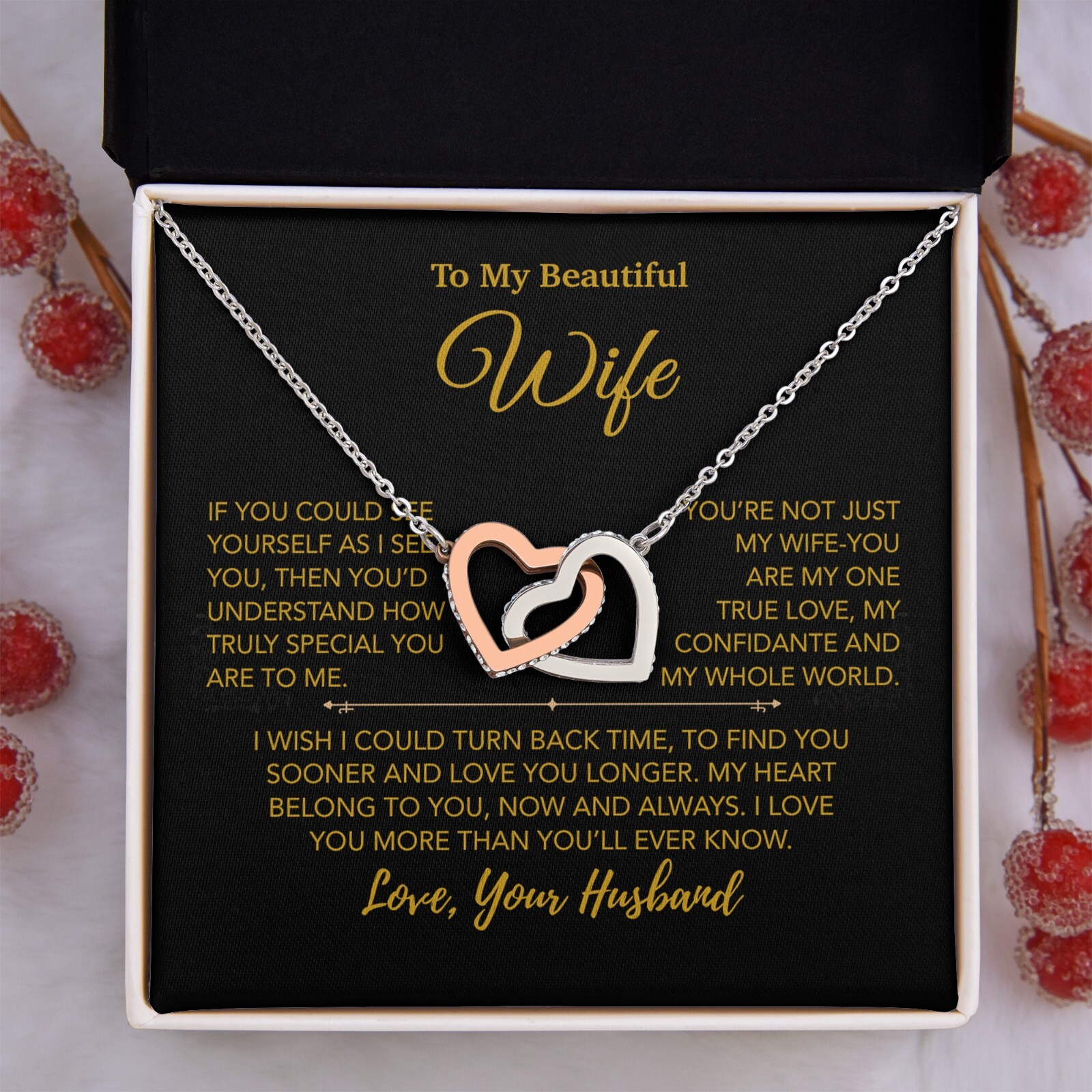 To My Wife Necklace, Vanlentines Gifts For Women, Anniversary Gift For Wife