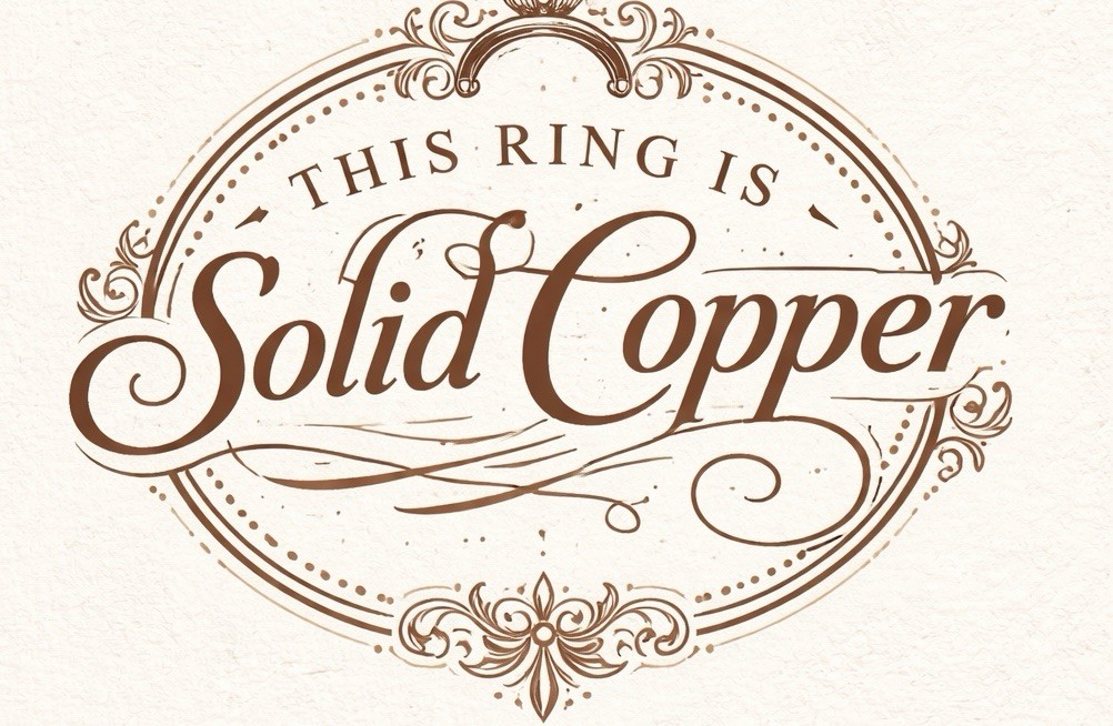 Solid Copper Band Ring CR035. – 3/8″ inch tall. – Available in size 5 only.