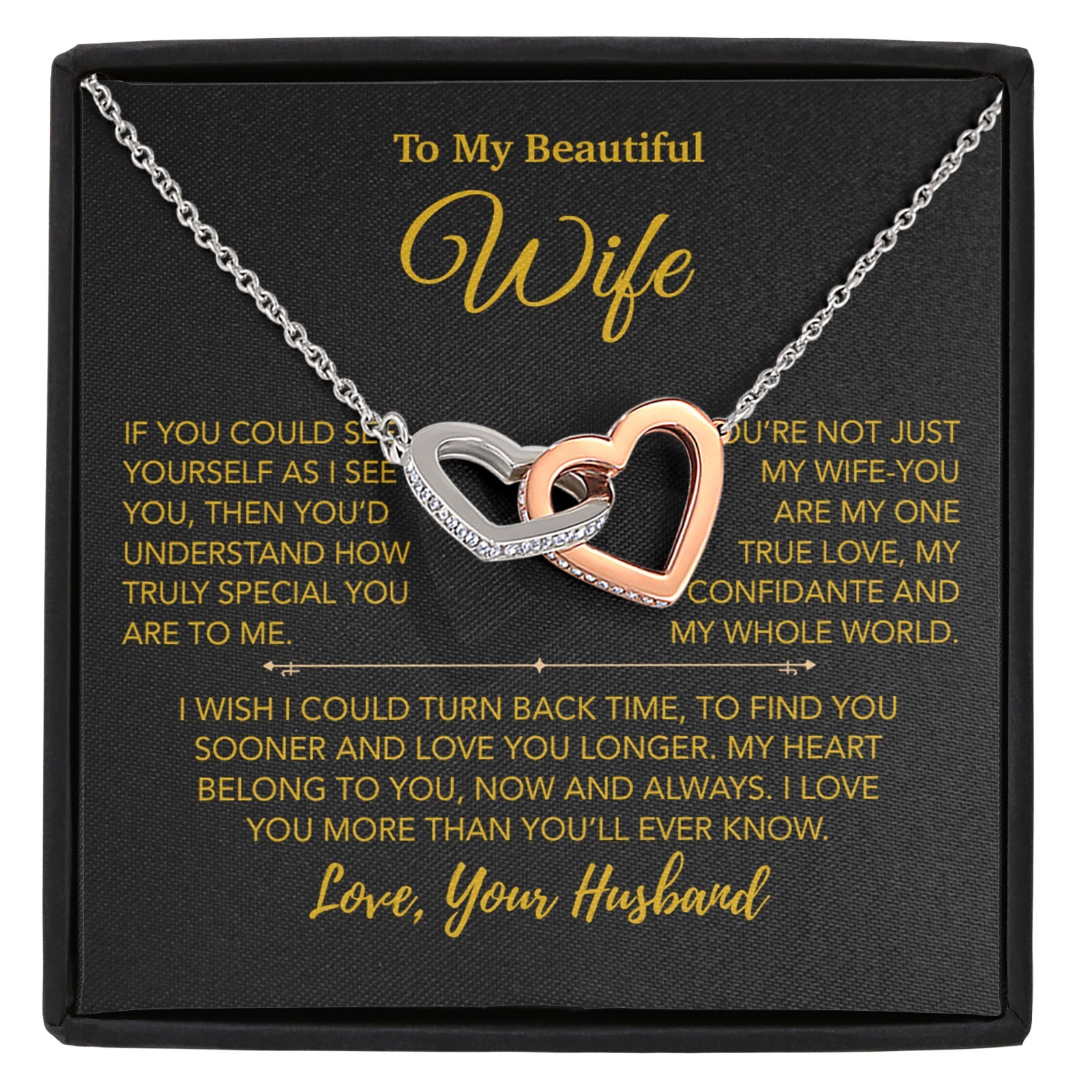 To My Wife Necklace, Vanlentines Gifts For Women, Anniversary Gift For Wife