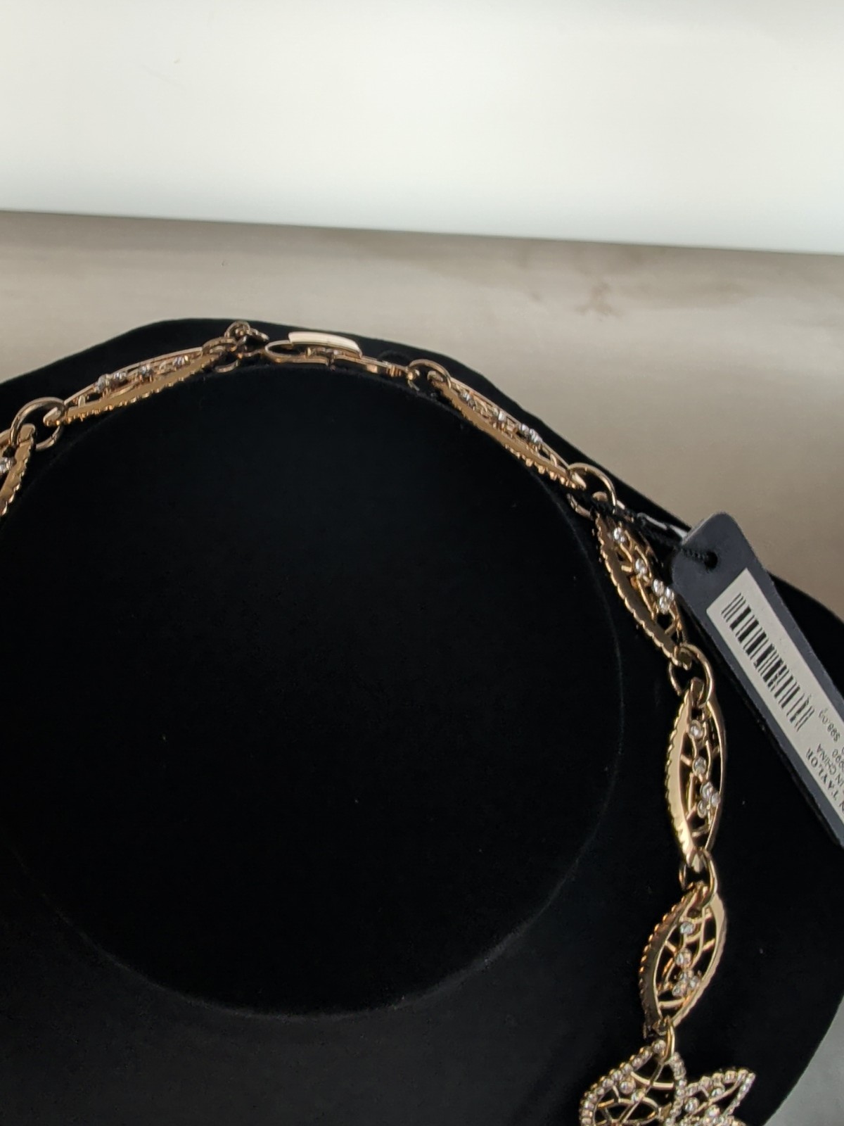 Ann Taylor Necklace Gold In Color With Rhinestones Statement Piece