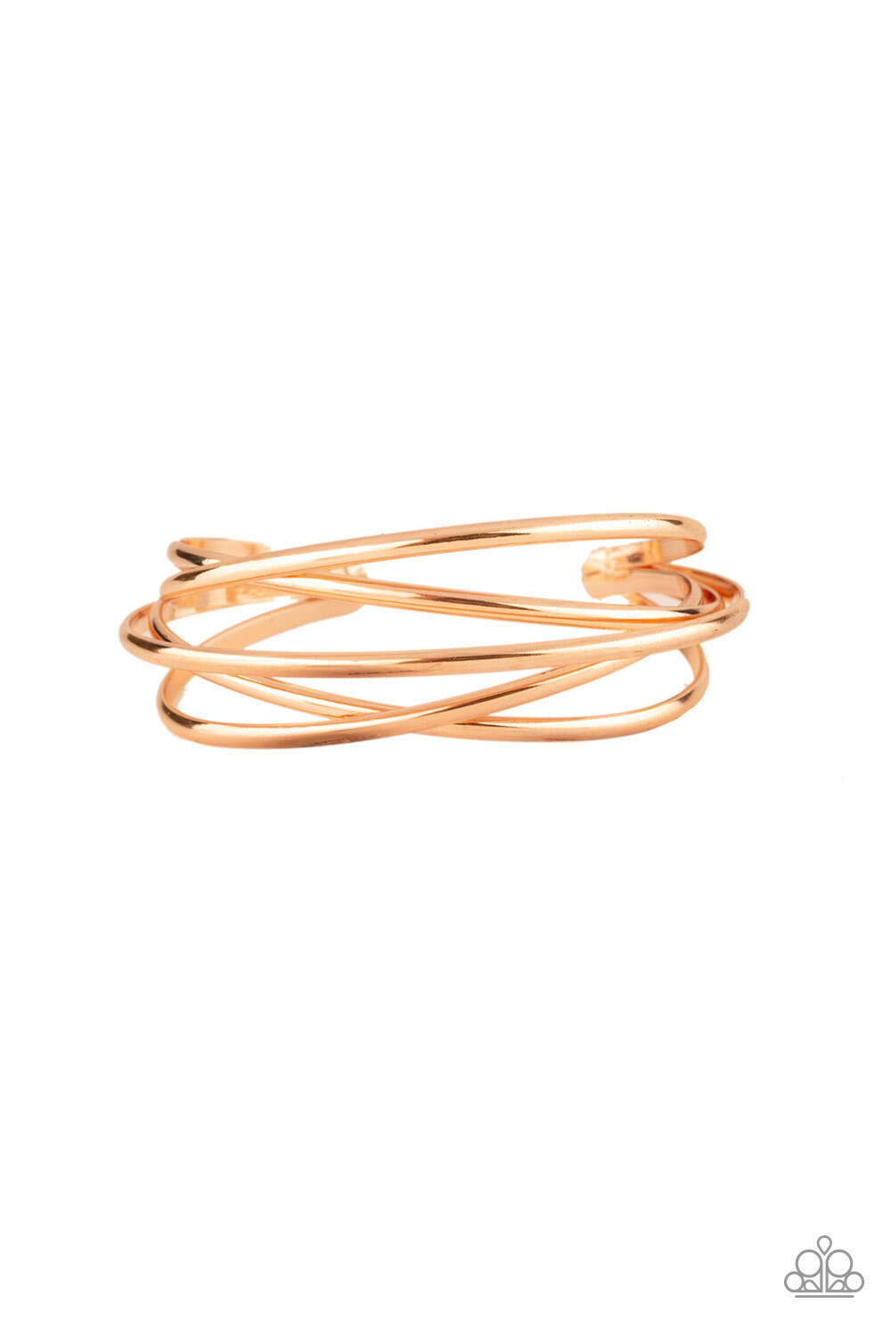 Paparazzi jewelry Modest Goddess Rose Gold Crisscross Bar Cuff Bracelet