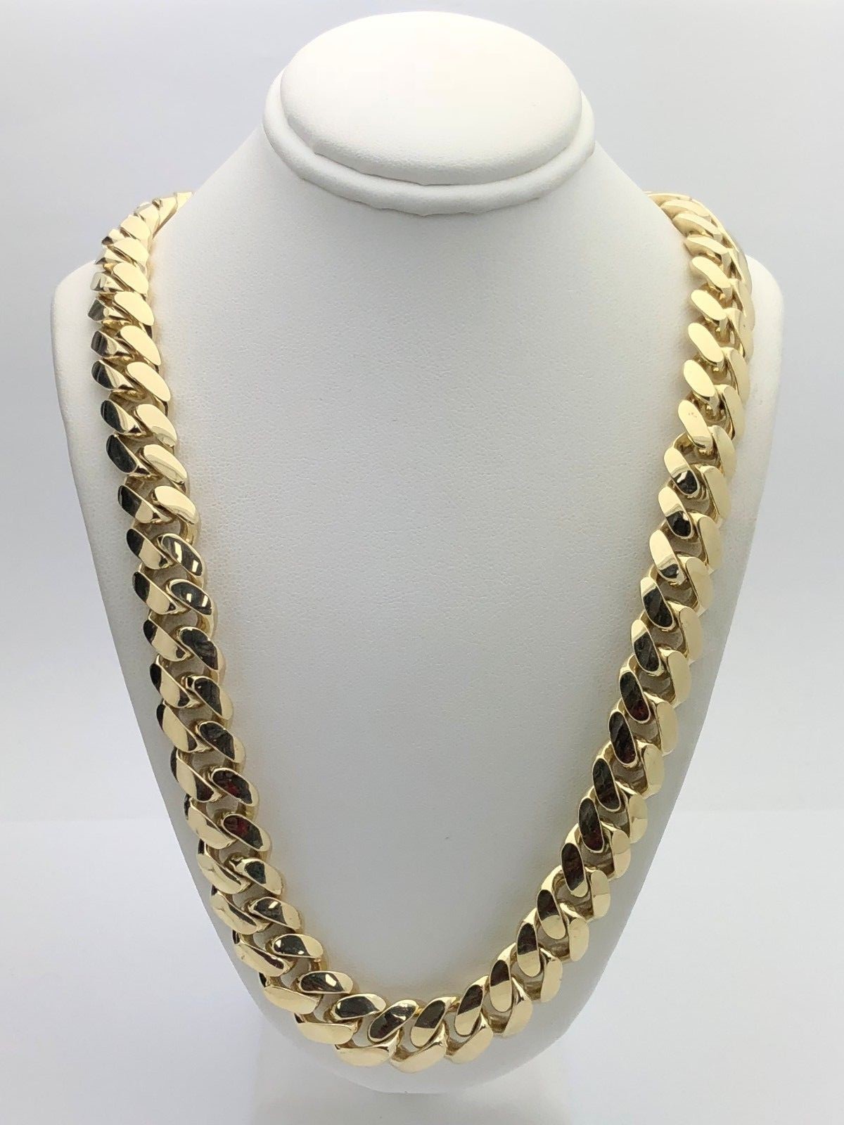 10k Yellow Gold Solid Heavy Miami Cuban Link Chain Necklace 24″ 7mm