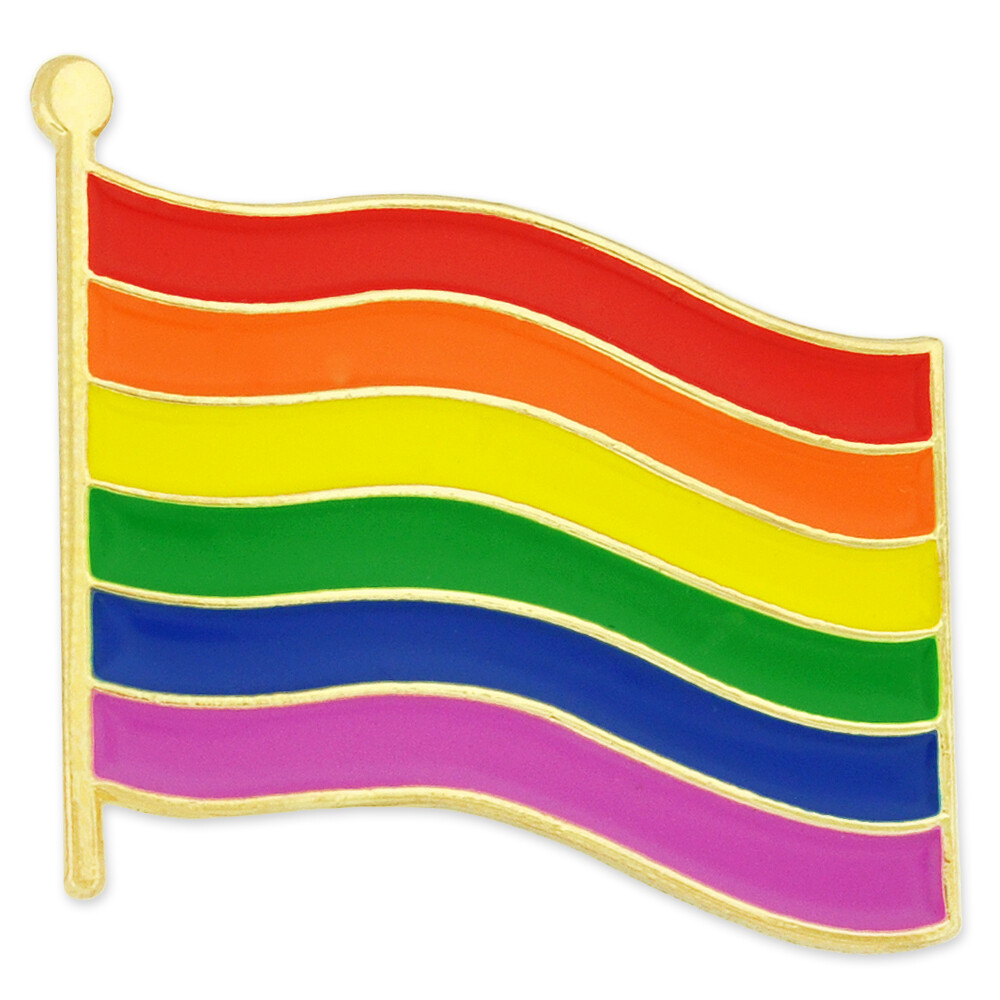 PinMart’s Gay Pride Rainbow Flag LGBTQ Magnetic Enamel Lapel Pin