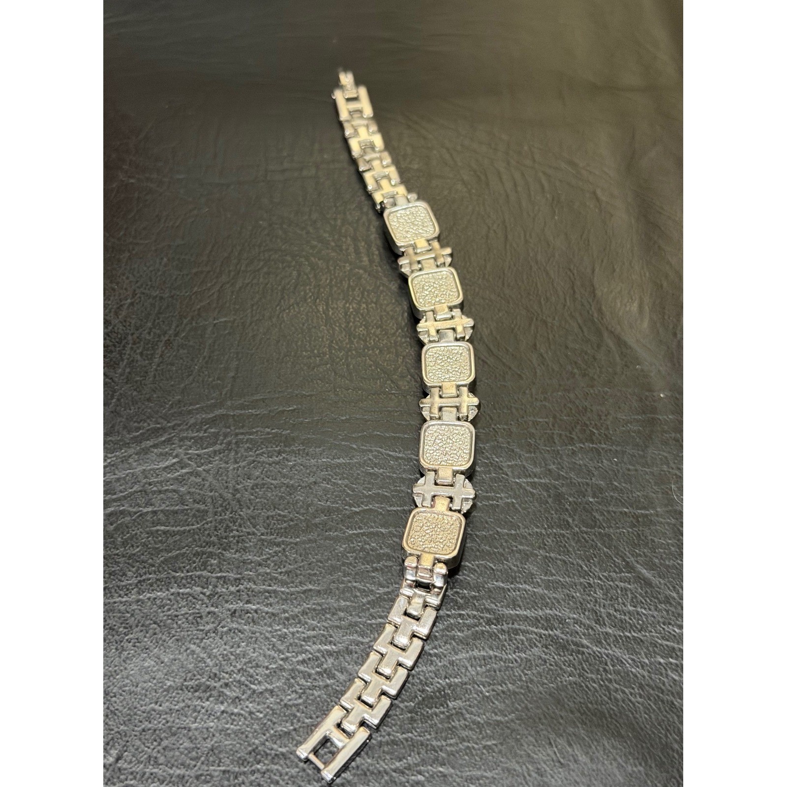 Link Bracelet Womens Multi Faux Stone Silver Excellent Southwestern Boho Square