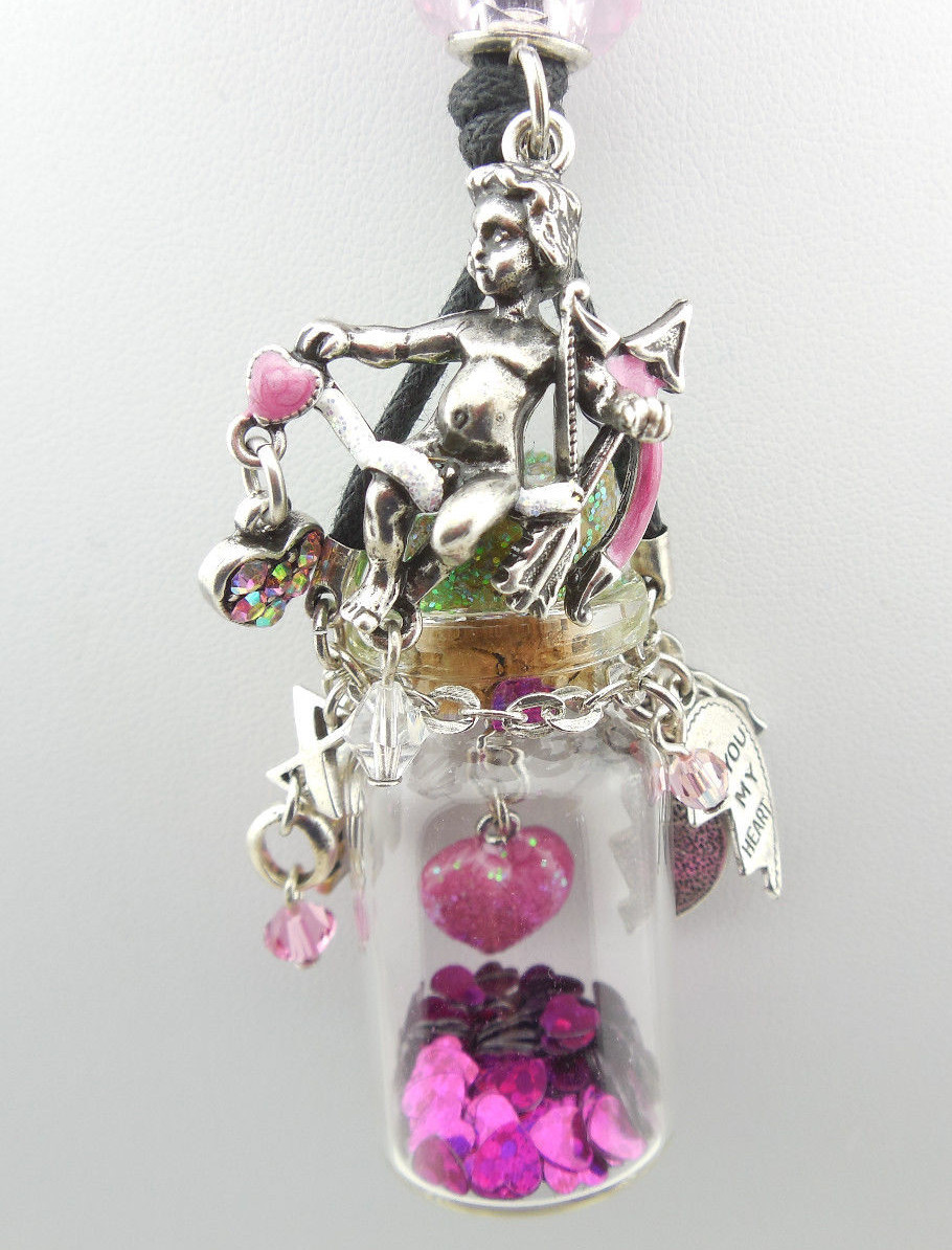 KIRKS FOLLY ~~NEVER RELEASED~~ CUPIDS HEART FANTASY BOTTLE NECKLACE ~~~NEW~~ ST