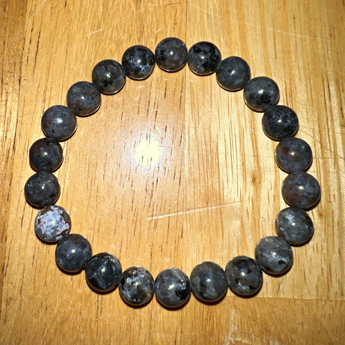 Yooperlite UV Reactive Stone Beaded Stretch Bracelet