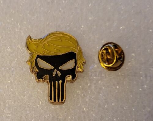 HAPPY TRUMP PUNISHER HAIR Lapel Pin