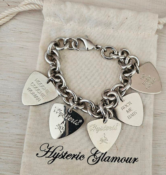 HYSTERIC GLAMOUR HYSTERIC ON SKULL PICK Bracelet Guitar Pick Shape NEW