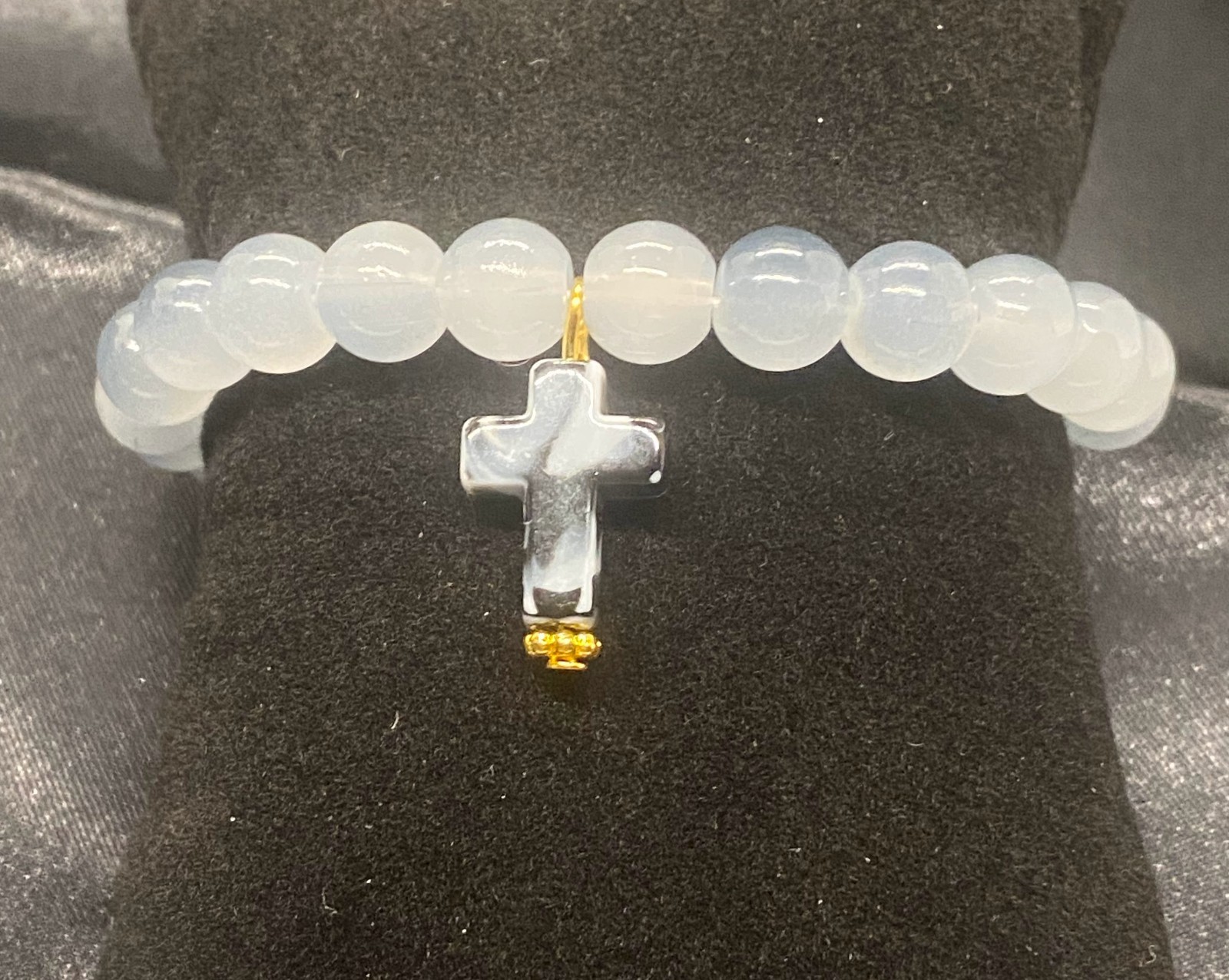 Handmade Beaded Cross Bracelet
