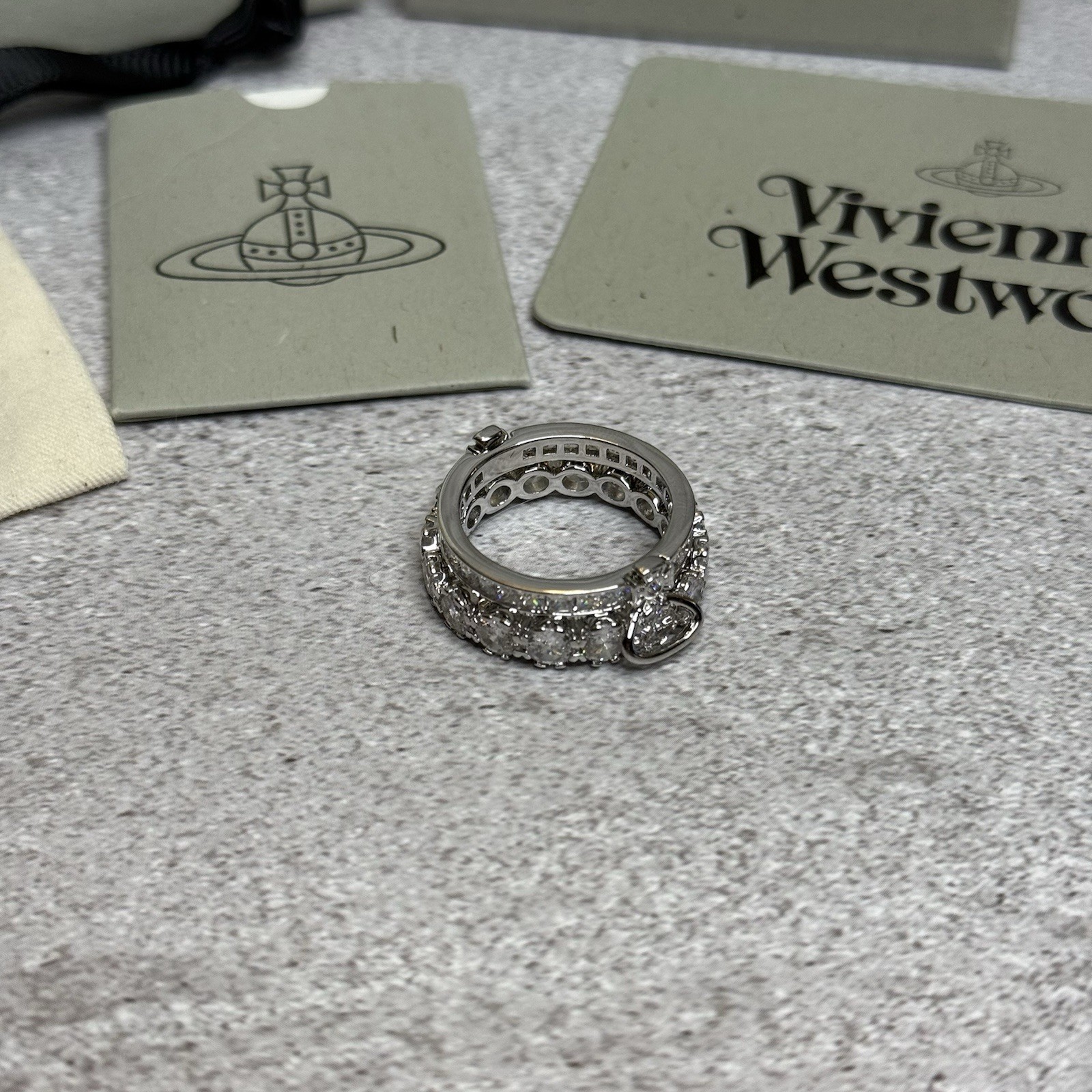 Used Vivienne Westwood Combination Ring Silver WITH PACKAGING