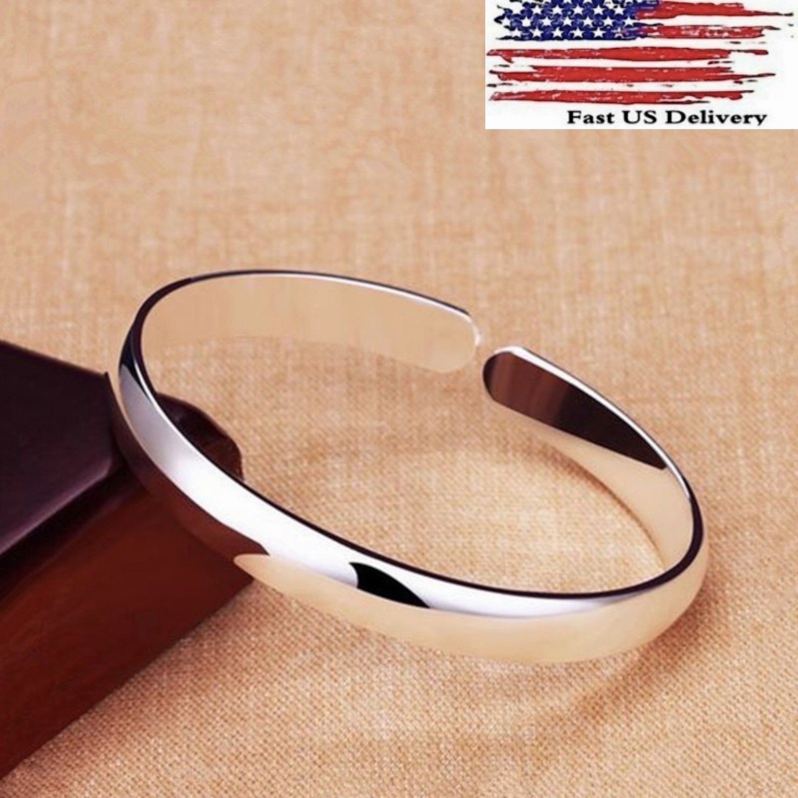 Elegant Sterling Silver New Fashion Jewelry Unique Open Bracelet Bangle Cuff B97