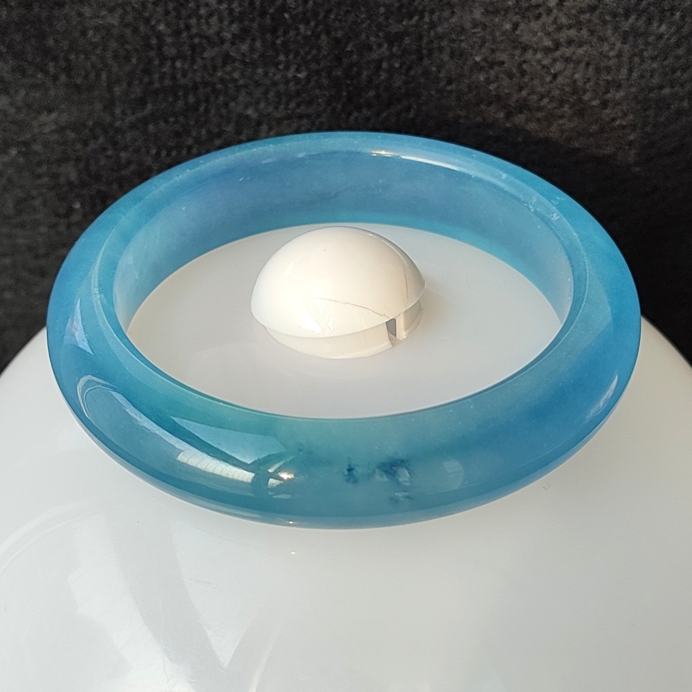 Certified Ice BlueWater 58mm Natural Burma Jade jadeite Bangle Bracelet