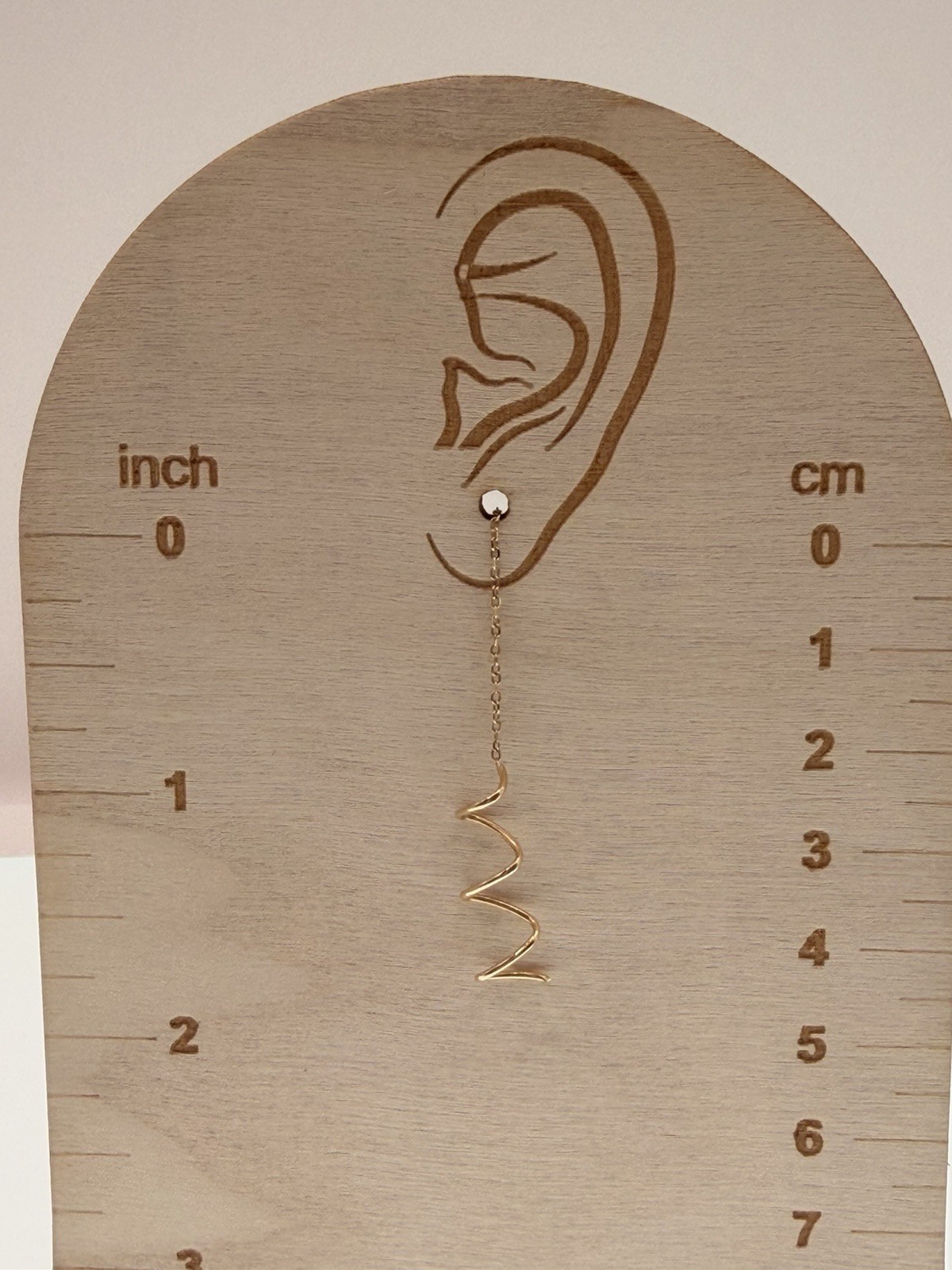 14K Gold Threader Dangle Earrings 0.74g Minimalist Spiral Drop Chain Earrings