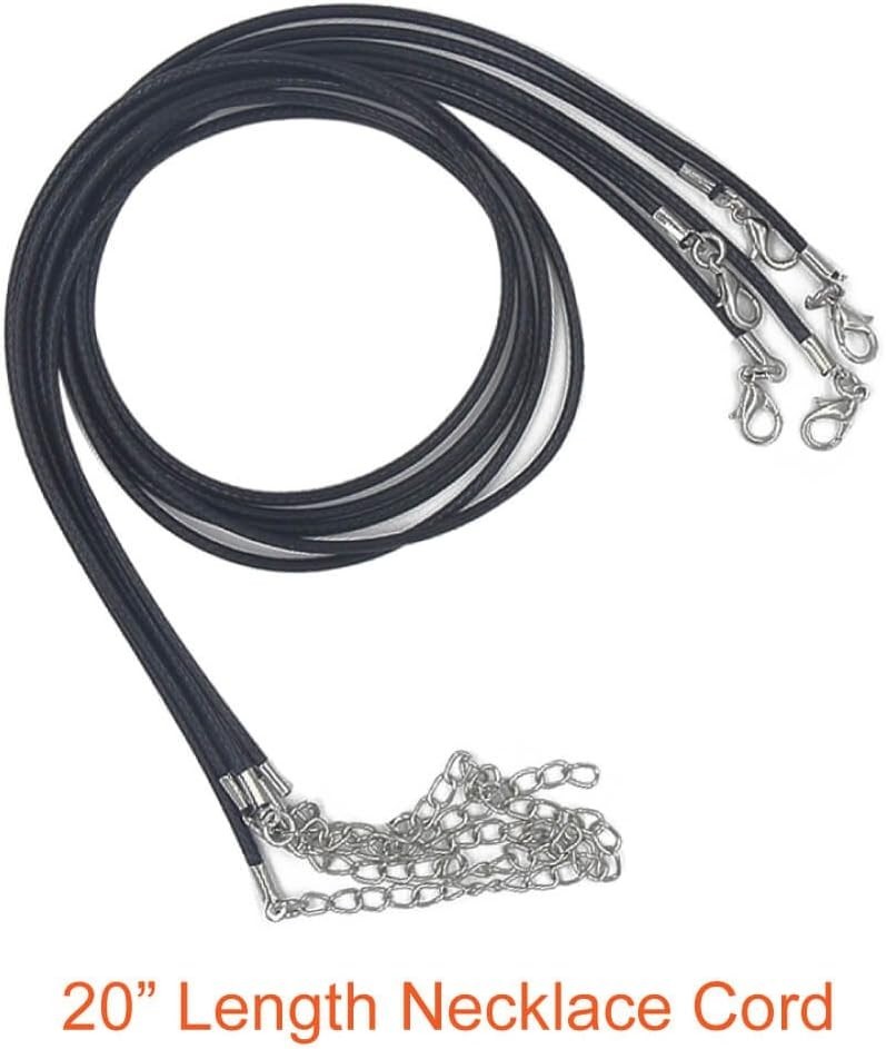 Waxed Necklace Cord with Clasp, 18″ Adjustable 1.5mm Jewelry Making Supplies
