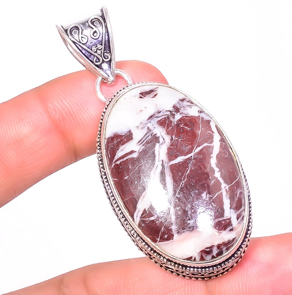 Fine Art – Cappuccino Jasper Silver Handmade Bali Pendant 2.26″ P1641-400
