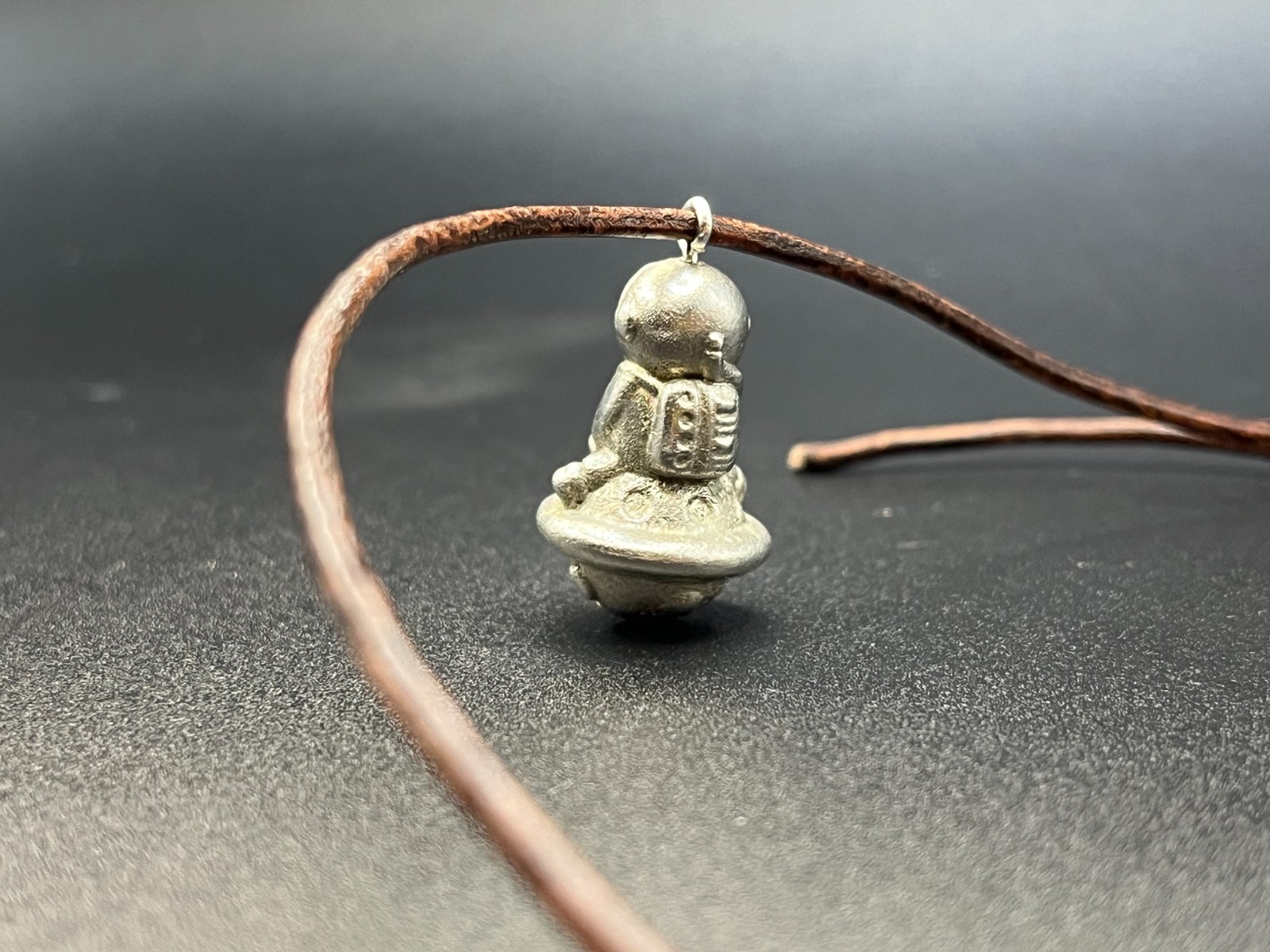 Metal Casted UFO Astronaut, Resin 3D Printed Necklace Design