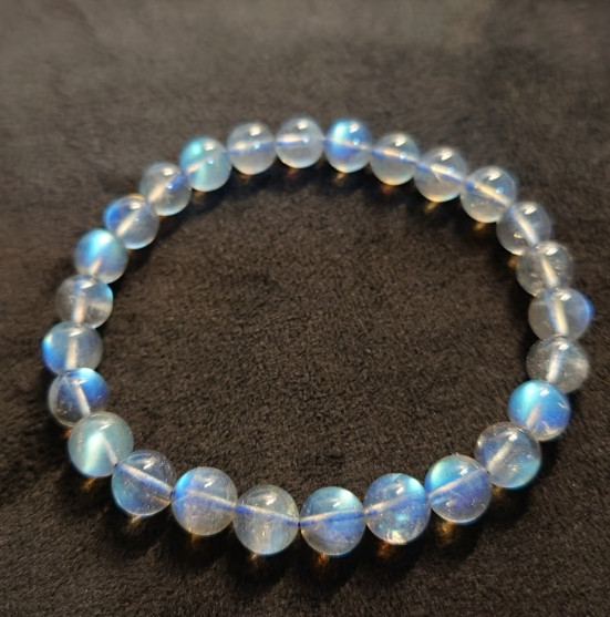 Moonstone Stone Bracelet Natural 7-8mm Gemstone Stretch Energy Bracelet Gift