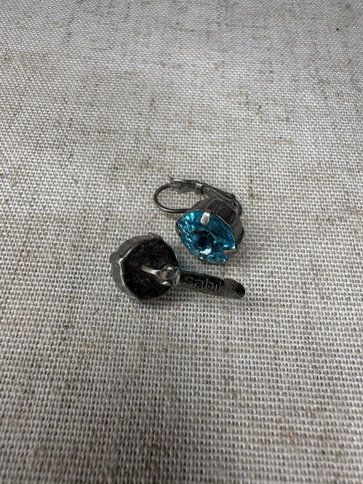 NEW! Sabika Bright Aqua/aquamarine Round Pointed Stone Lever Back Drop Earrings