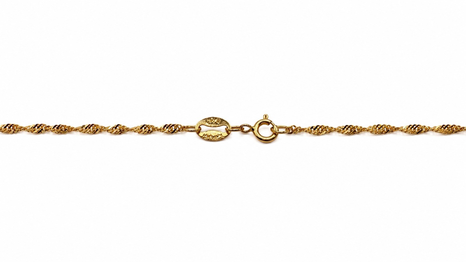 10K Solid Gold Singapore Necklace 20 Inch-Cadena Singapore Oro Solido 10k 50cm