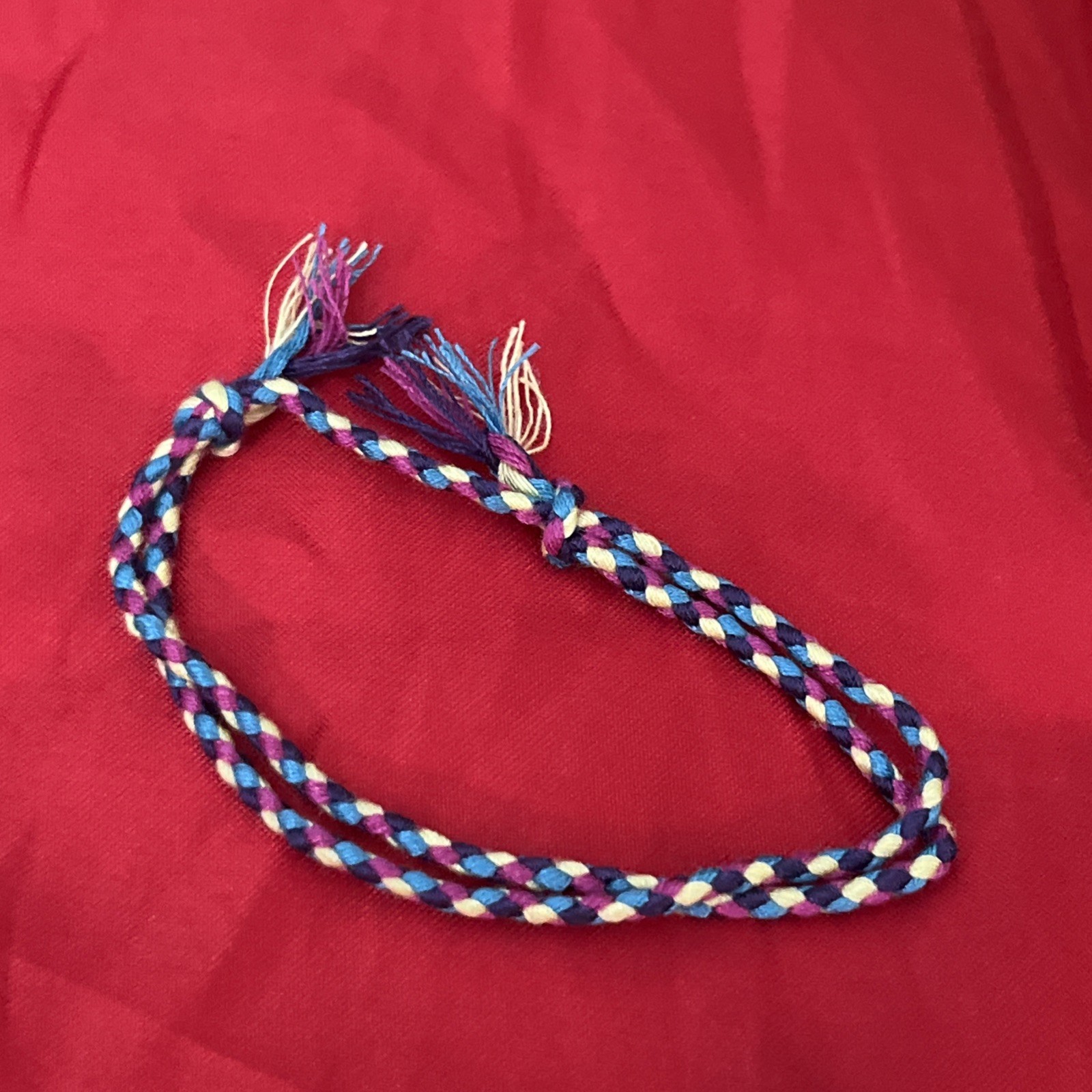 NEW BOHO BRAID THREAD FRIENDSHIP BRACELET ADJUSTABLE BLUE LIME PURPLE PLUM NIP
