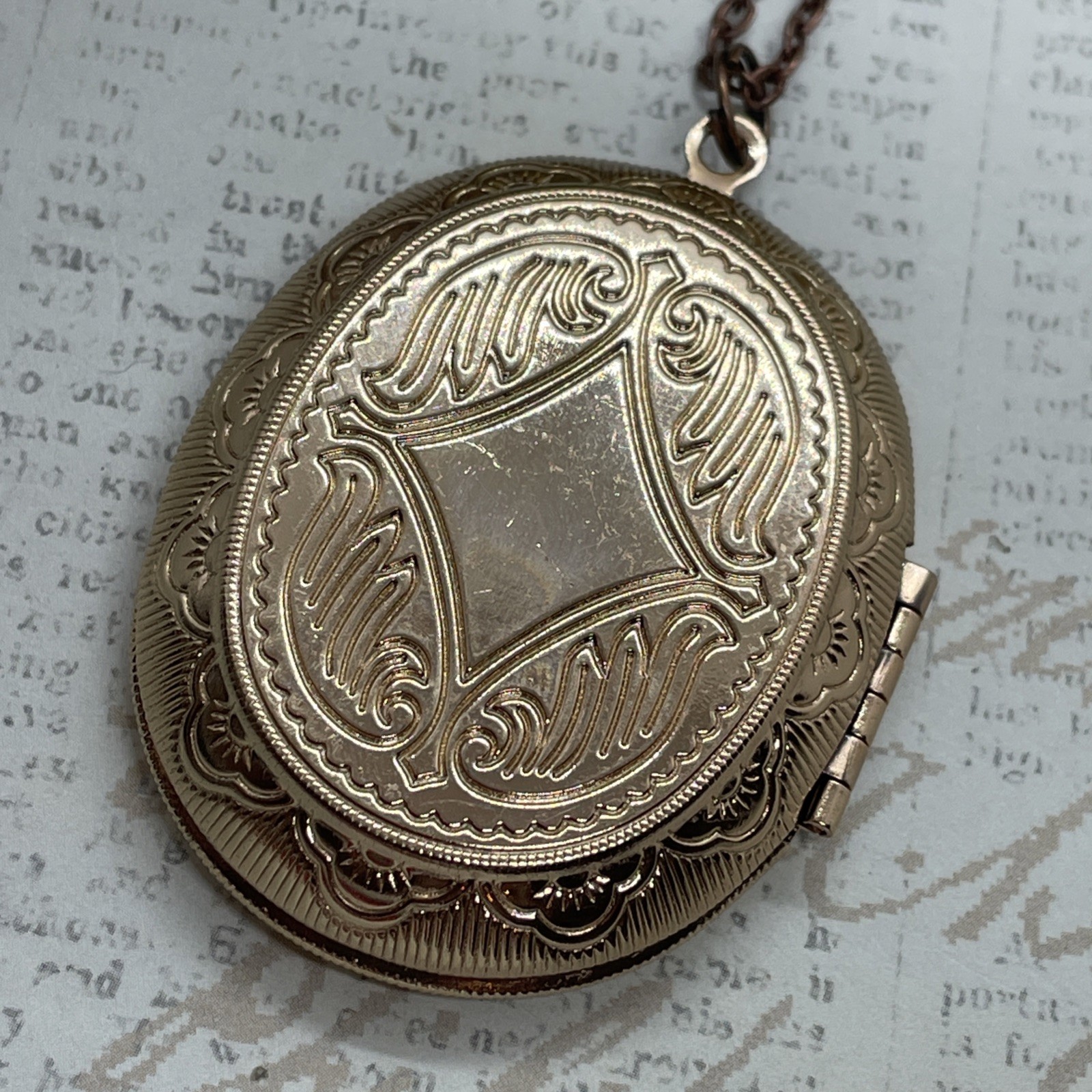 Rose Gold Photo Locket Necklace Birthday Gift 3 Graces Muse Muses Dancer Cameo