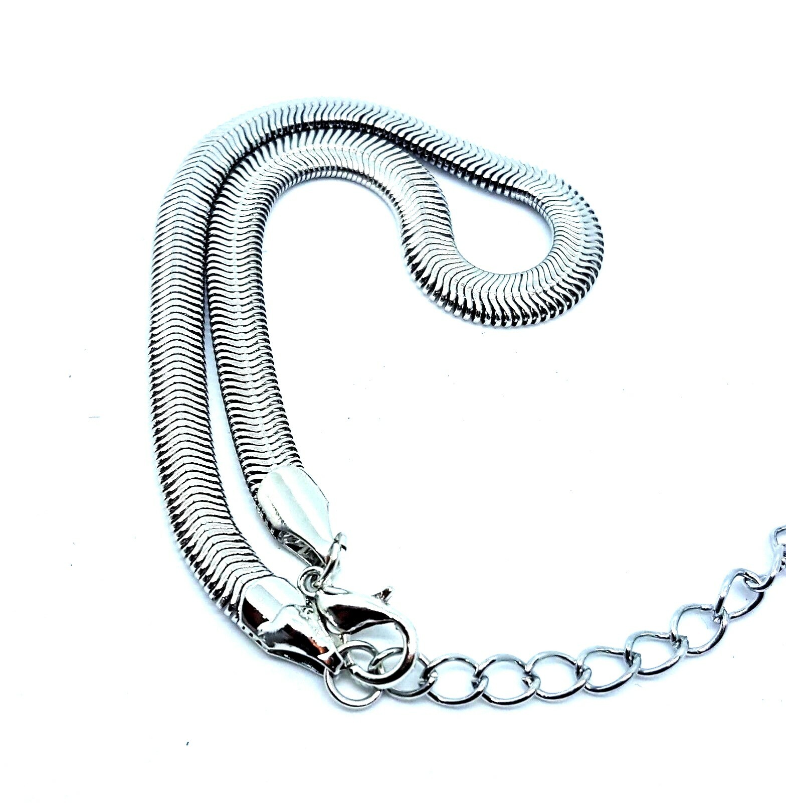 Stainless Steel Herringbone Anklet Adjustable 8″-10″ Women’s Flat Chain 5mm W